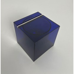 Cubic Ice Bucket in Blue Plexiglass with a Pivoting Lid by | Maison Barrois