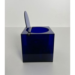 Cubic Ice Bucket in Blue Plexiglass with a Pivoting Lid by | Maison Barrois