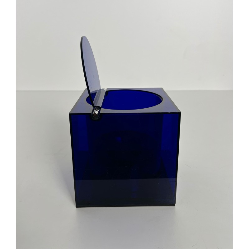 Cubic Ice Bucket in Blue Plexiglass with a Pivoting Lid by | Maison Barrois