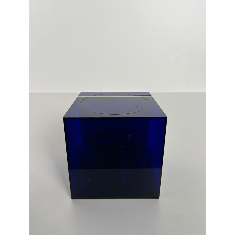 Seau à Glace Cubique en Plexiglas Bleu à Couvercle Pivotan | Maison Barrois