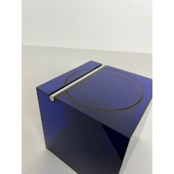 Cubic Ice Bucket in Blue Plexiglass with a Pivoting Lid by | Maison Barrois