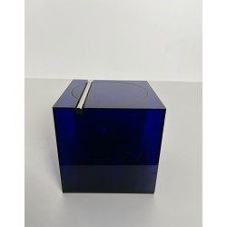 Cubic Ice Bucket in Blue Plexiglass with a Pivoting Lid by | Maison Barrois