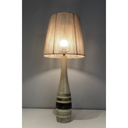 Lampe de Table en Marbre à Incrustations de Marbres Colorés, Travail Français, vers 1970