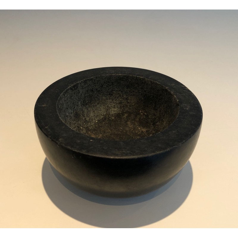 Black Marble Mortar with its Pestle, Bowl Form, Antique Wo | Maison Barrois