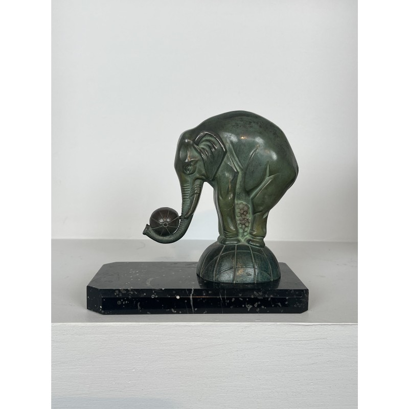 Paire de Serre-Livres Art Déco aux Éléphants en Régule à P | Maison Barrois
