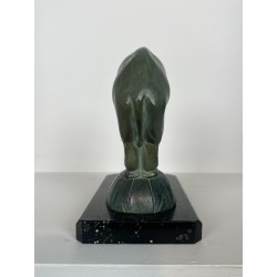Pair of Art Deco Elephant Bookends in Spelter with Green P | Maison Barrois