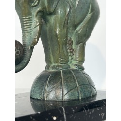 Paire de Serre-Livres Art Déco aux Éléphants en Régule à P | Maison Barrois