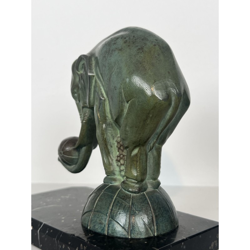 Paire de Serre-Livres Art Déco aux Éléphants en Régule à P | Maison Barrois