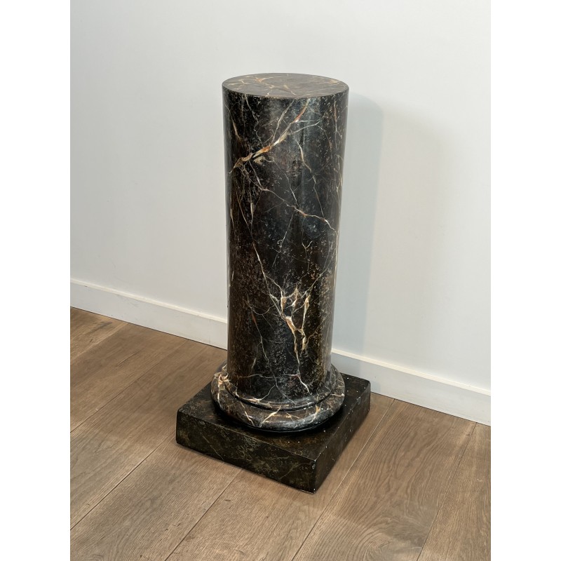 Colonne de Présentation en Bois Peint Façon Faux Marbre No | Maison Barrois