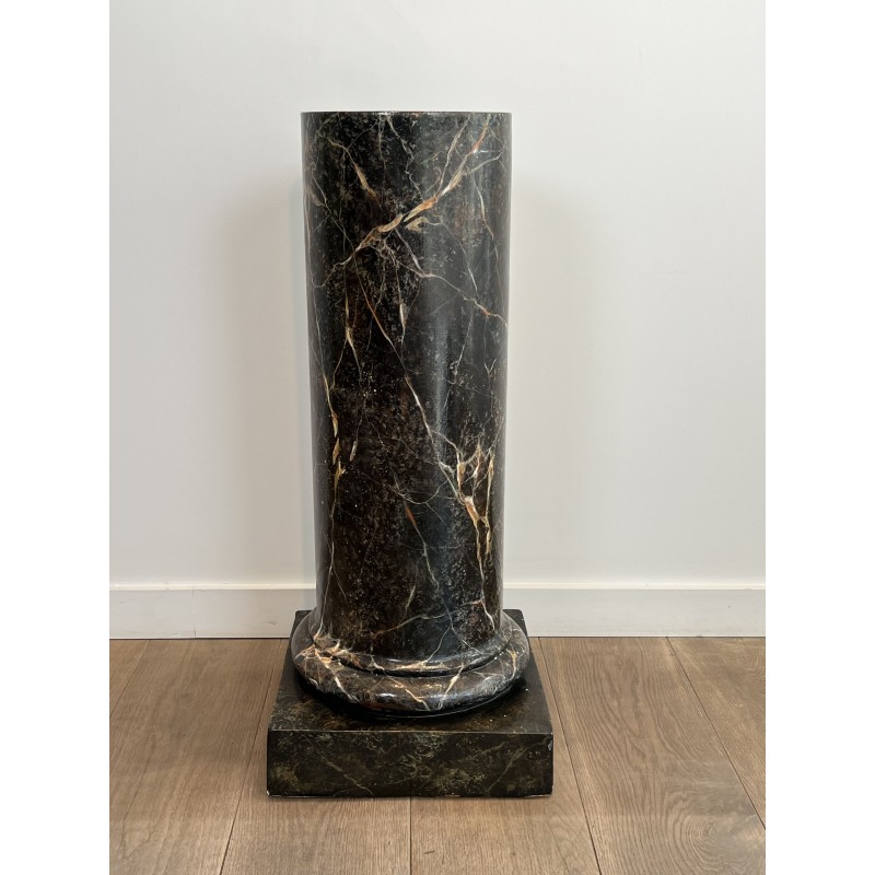 Colonne de Présentation en Bois Peint Façon Faux Marbre No | Maison Barrois