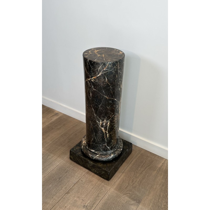 Colonne de Présentation en Bois Peint Façon Faux Marbre No | Maison Barrois