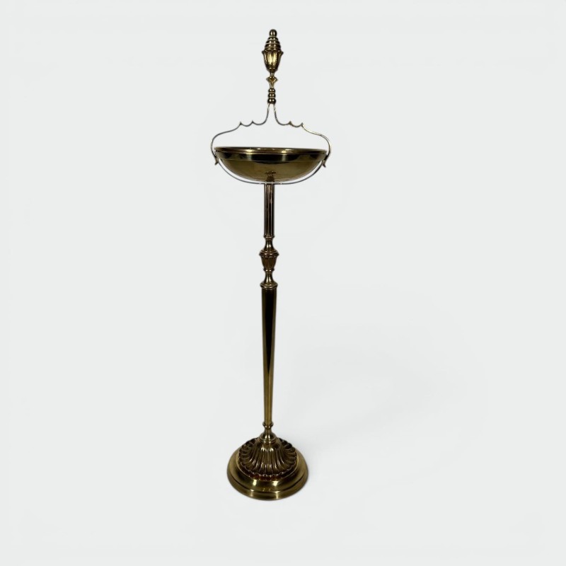 Standing Ashtray in Brass with Scrolled Handle and Covered | Maison Barrois