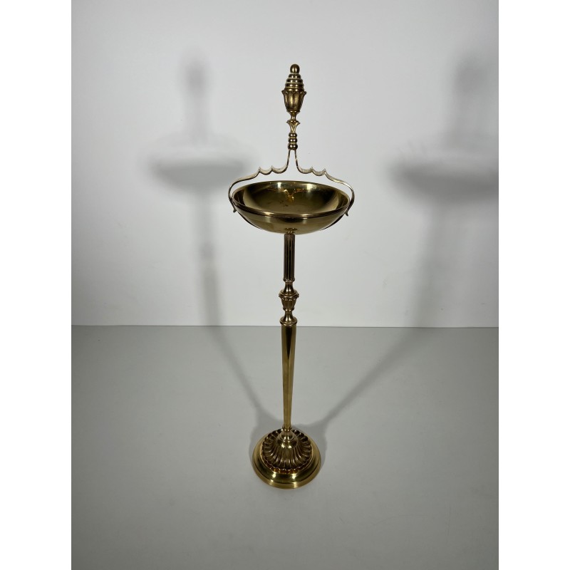 Standing Ashtray in Brass with Scrolled Handle and Covered | Maison Barrois