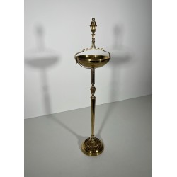 Standing Ashtray in Brass with Scrolled Handle and Covered | Maison Barrois