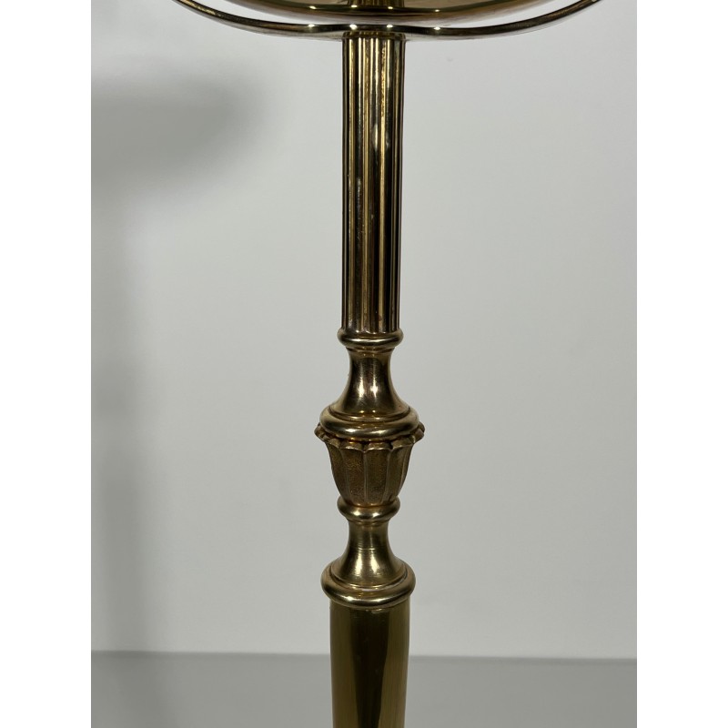 Standing Ashtray in Brass with Scrolled Handle and Covered | Maison Barrois