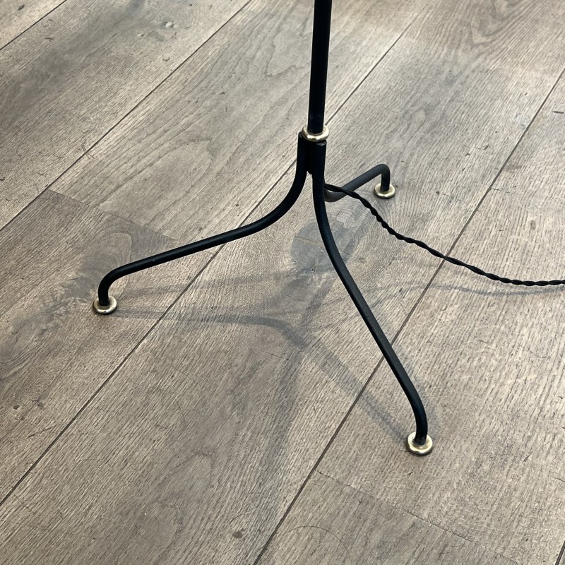 Tripod Floor Lamp in Black Lacquered Metal, Brass Spindle | Maison Barrois