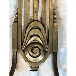 Paire d'Appliques Art Déco en Bronze à Trois Bras, Platine | Maison Barrois