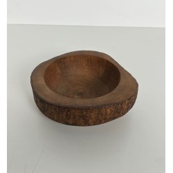 Turned Wood Bowl with Preserved Bark, Artisanal Work, 1960 | Maison Barrois