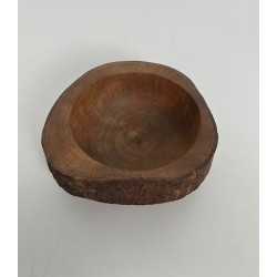 Turned Wood Bowl with Preserved Bark, Artisanal Work, 1960 | Maison Barrois