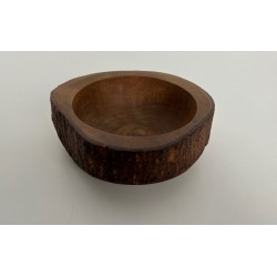 Turned Wood Bowl with Preserved Bark, Artisanal Work, 1960 | Maison Barrois