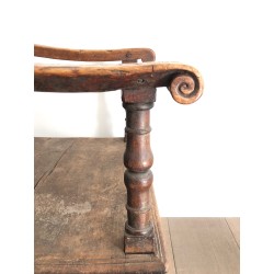 Armchair in Carved Walnut with Floral Rail and Openwork Ba | Maison Barrois