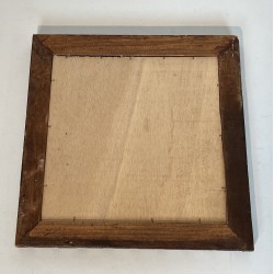 Square Mirror with Carved Wood Frame with a Dentil Frieze, | Maison Barrois