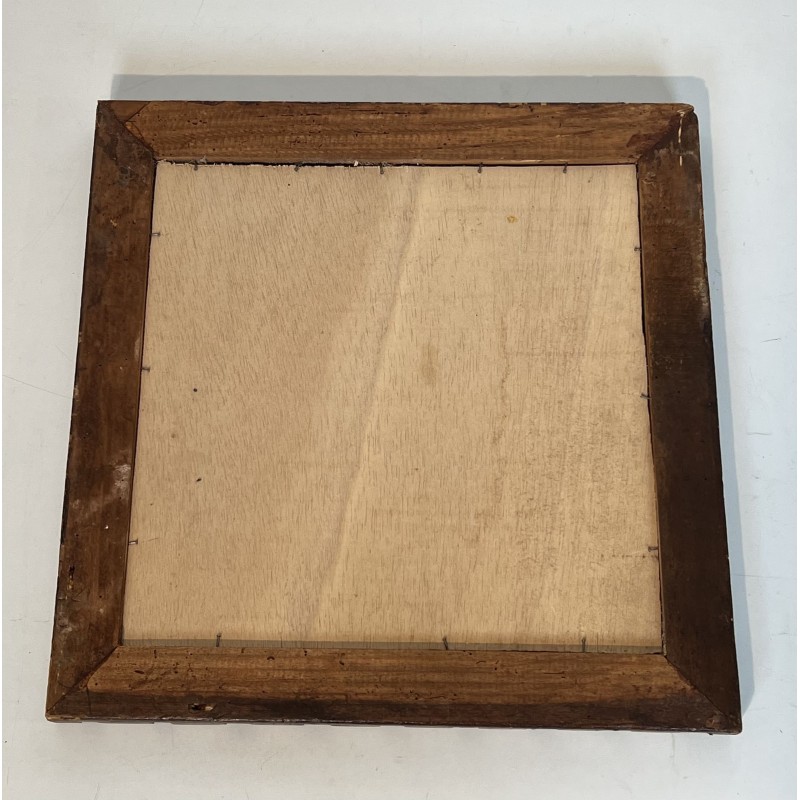Square Mirror with Carved Wood Frame with a Dentil Frieze, | Maison Barrois