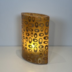 Lampe d'Ambiance Cylindrique en Résine Orange Incrustée de | Maison Barrois