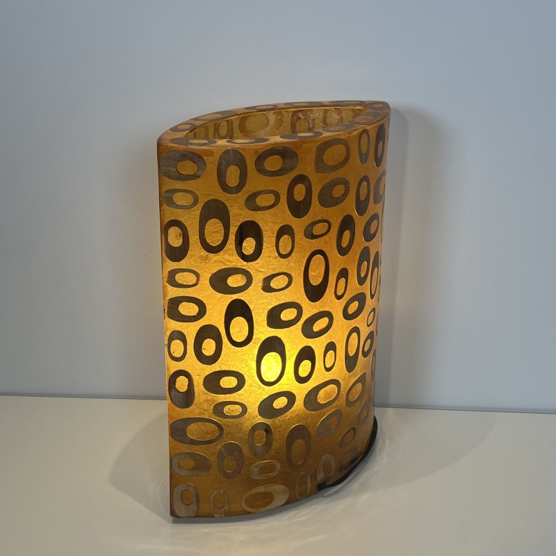 Lampe d'Ambiance Cylindrique en Résine Orange Incrustée de | Maison Barrois