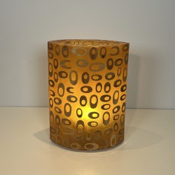 Lampe d'Ambiance Cylindrique en Résine Orange Incrustée de | Maison Barrois