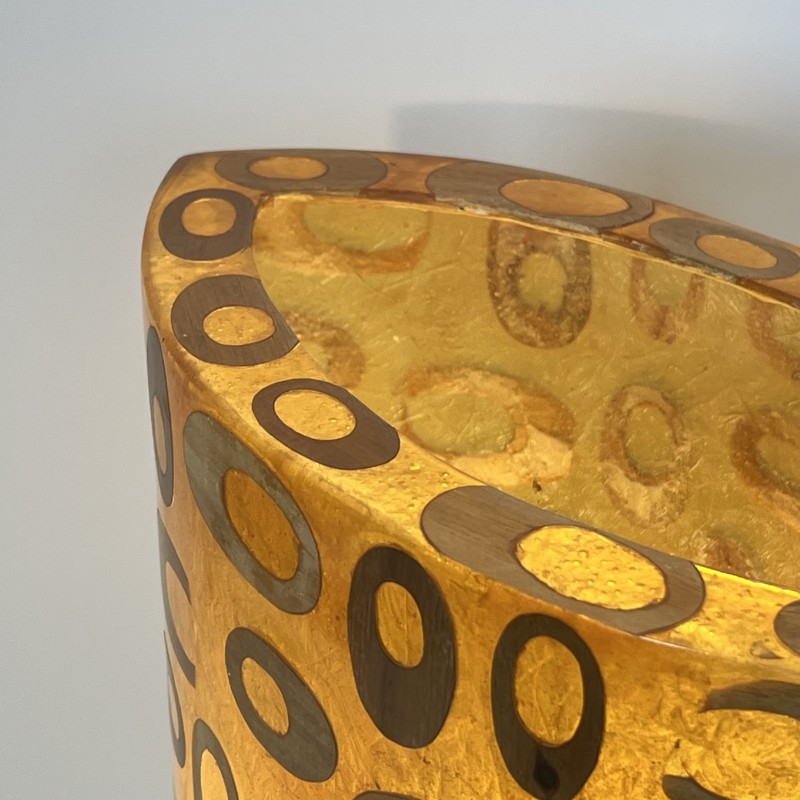 Lampe d'Ambiance Cylindrique en Résine Orange Incrustée de | Maison Barrois