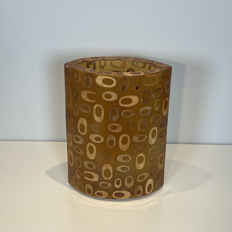 Lampe d'Ambiance Cylindrique en Résine Orange Incrustée de | Maison Barrois
