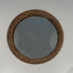 Round Twisted Rattan Mirror, Riviera Work, Circa 1960 | Maison Barrois