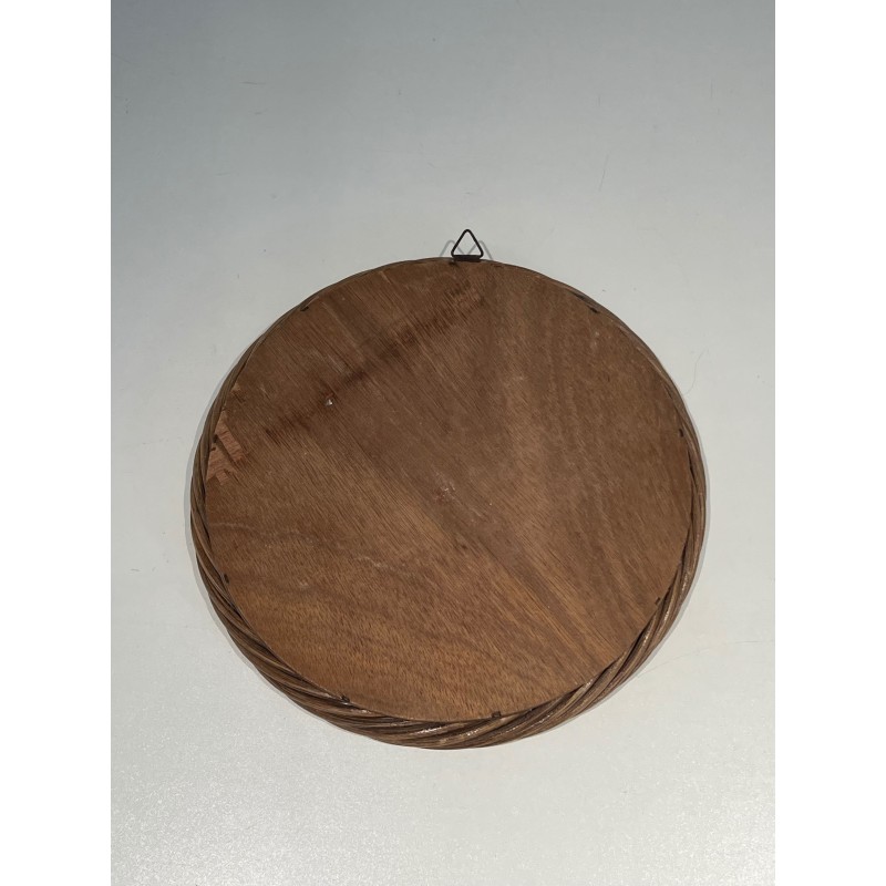 Round Twisted Rattan Mirror, Riviera Work, Circa 1960 | Maison Barrois