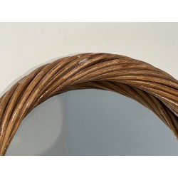 Round Twisted Rattan Mirror, Riviera Work, Circa 1960 | Maison Barrois
