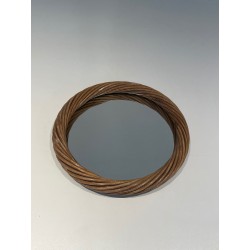 Round Twisted Rattan Mirror, Riviera Work, Circa 1960 | Maison Barrois