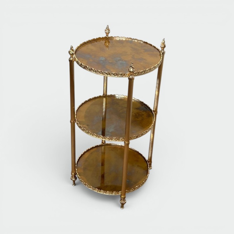 Guéridon Triple Plateaux Miroirs Églomisés, Maison Jansen, vers 1940 | Maison BARROIS