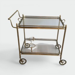 Neoclassical Brass Drinks Trolley with Removable Trays, French Work, circa 1940 | Maison BARROIS