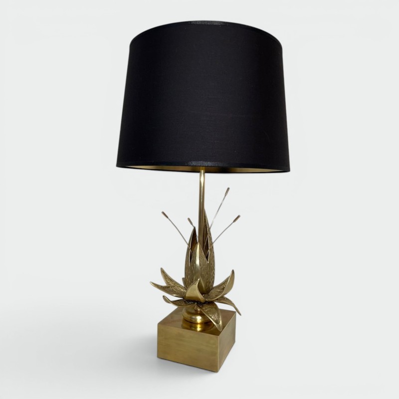 Nénuphar Table Lamp in Bronze and Brass, Maison Charles, circa 1970