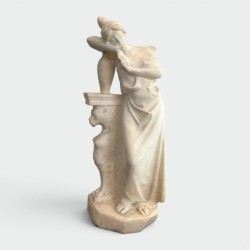 Carrara Marble Sculpture Young Girl 19th Dante Zoi - Maison Barrois