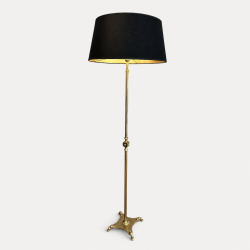 Neoclassical Brass Floor Lamp with Claw Feet, Maison Jansen, circa 1940