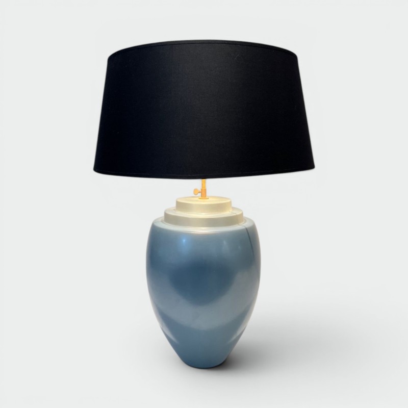 Lampe Céramique Bleue par Kosta, Travail Suédois, vers 1970