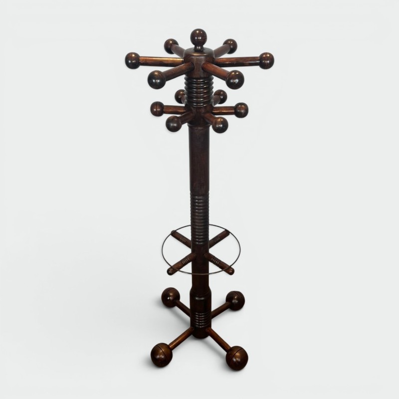 Porte-Manteaux Chêne Sculpté Charles Dudouyt, Brutaliste, France, 1950