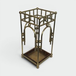 Umbrella Stand in Brass, Style of Josef Hoffmann, Austrian, circa 1900