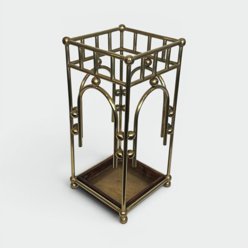 Umbrella Stand in Brass, Style of Josef Hoffmann, Austrian, circa 1900
