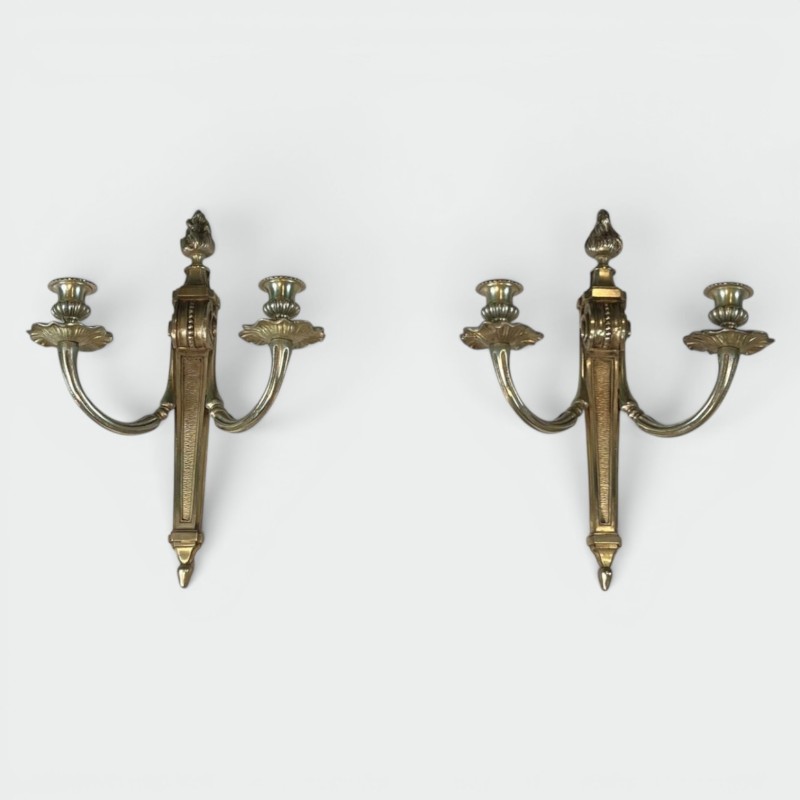 Paire d'Appliques en Bronze Style Louis XVI | Travail Français, vers 1900
