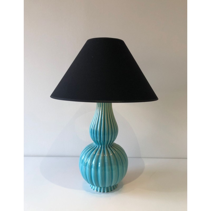 Lampe de Table en Céramique, Travail Français, vers 1970