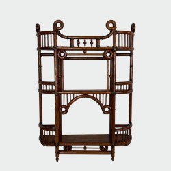 Étagère Murale Bois Courbé et Laiton, Arts & Crafts Autrichien, vers 1900 | Maison BARROIS