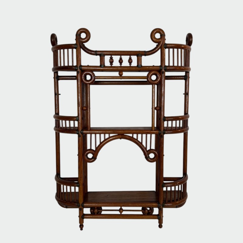 Bentwood and Brass Wall Shelf Unit, Austrian Arts & Crafts, circa 1900 | Maison BARROIS