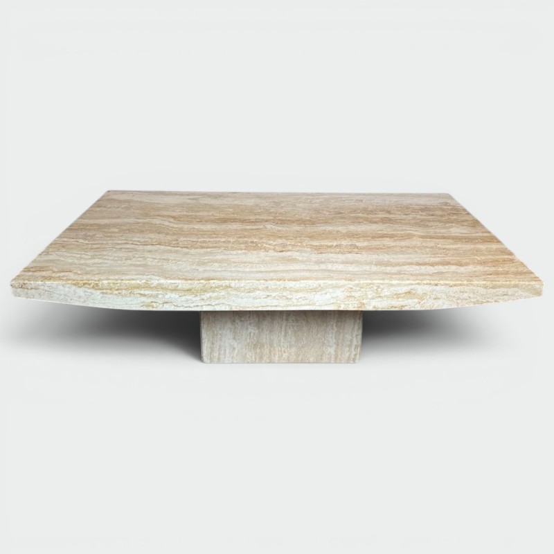 Table Basse Travertin, Stone International, Italie, vers 1980
